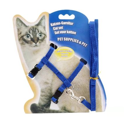 Arnés ajustable para pasear Gatos - Azul