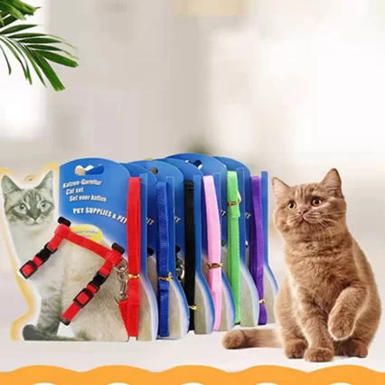 Arnés ajustable de nailon para mascotas, correa de tracción para gatos, gatitos y perros, productos para gatos