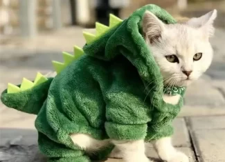 Disfraz de dinosaurio para gatos