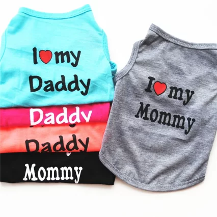 Ropa-informal-para-mascotas-Camiseta-con-estampado-de-I-Love-Mommy-Daddy-chaleco-para-gato-100-1